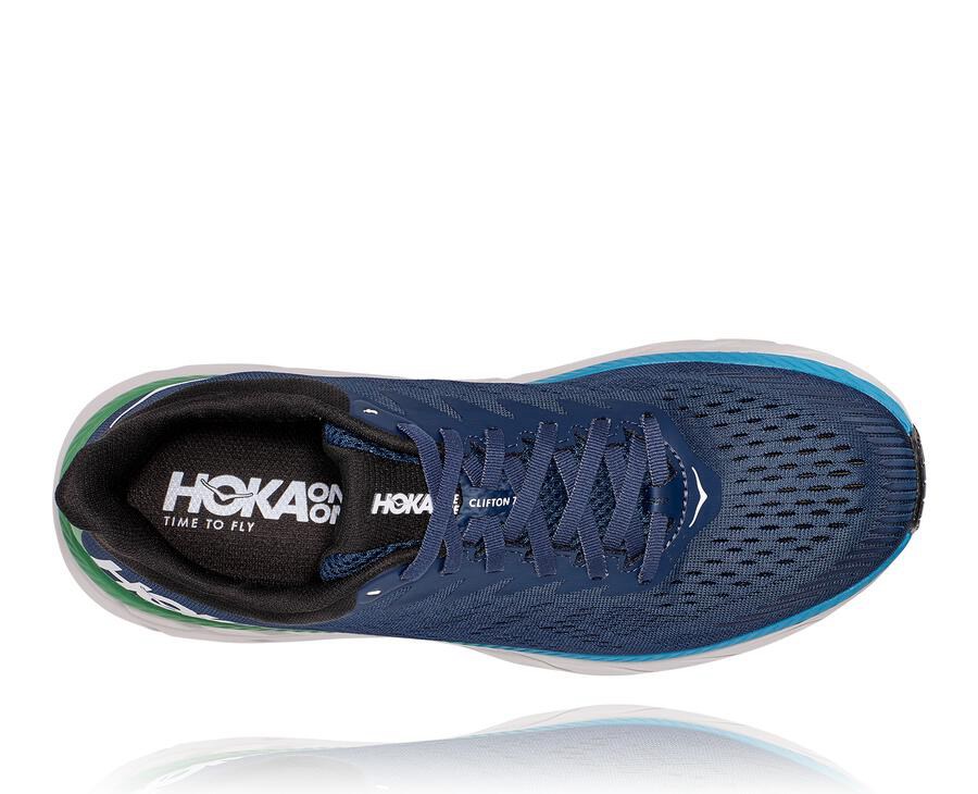 Hoka One One Tenisky Panske Námornícka Modrá - Clifton 7 - 28591-TUSN